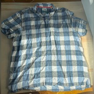 Blue and White Tommy Bahama Plaid Men's Shirt